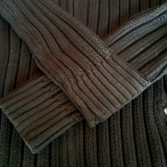 LCR 04s Black Full Zip Wool Blend Sweater Detachable Collar Buckle Detail - Picture 13 of 16